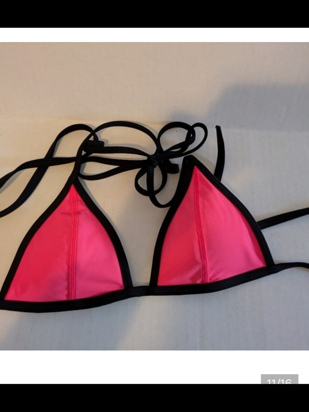 Pink BrandWhite Scalloped Bikini Bottoms And Pink/Black Top. See Pics For Sizes.